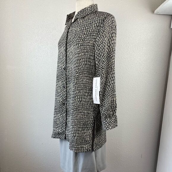 NWT Josephine Chaus Matching Button Down Shirt and Silk Skirt Size 10 - Picture 4 of 12